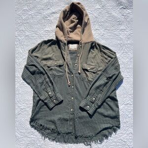 AE Oversized Flannel Hoodie